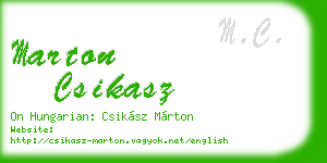 marton csikasz business card