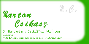 marton csikasz business card